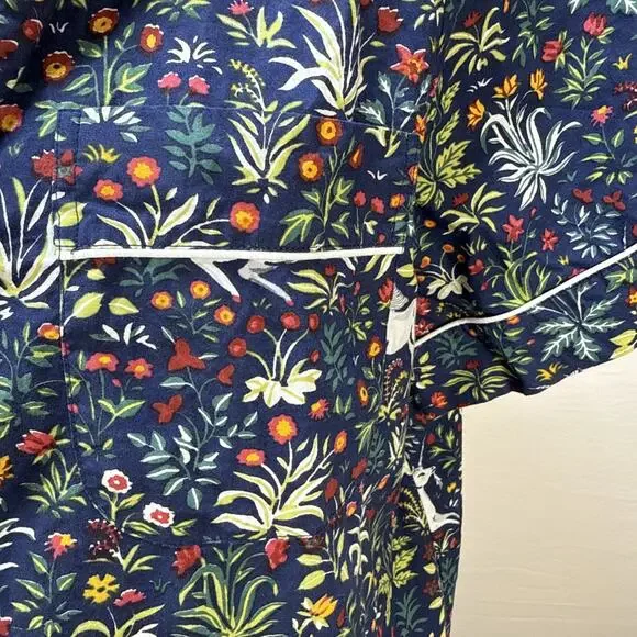 Printfresh Unicorn Garden Print Short Sleeve Organic Cotton Pajama Set Size S - Picture 4 of 15